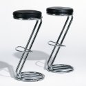 Barhocker, Z Chrom/ Sitz Leder, schwarz